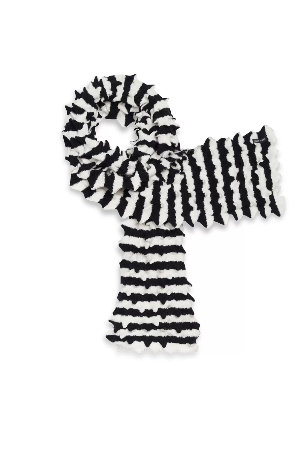 alvole_long_honeycomb_effect_scarf_2-1.webp Clearance Saint James Alvéole Long Honeycomb Effect Scarf Ecume/navy