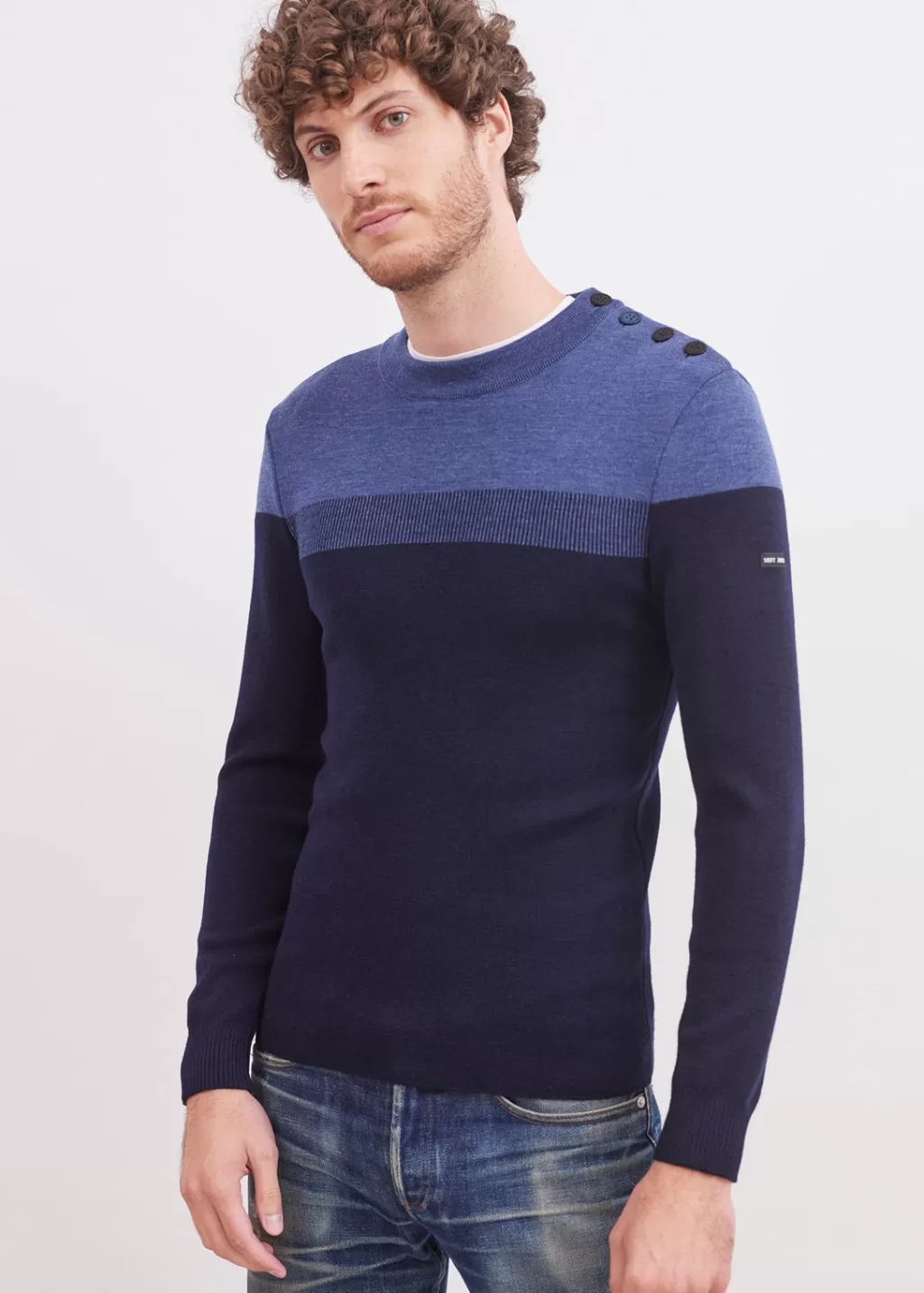 Best Sale Saint James Bretagne sailor jumper Marine/jeans