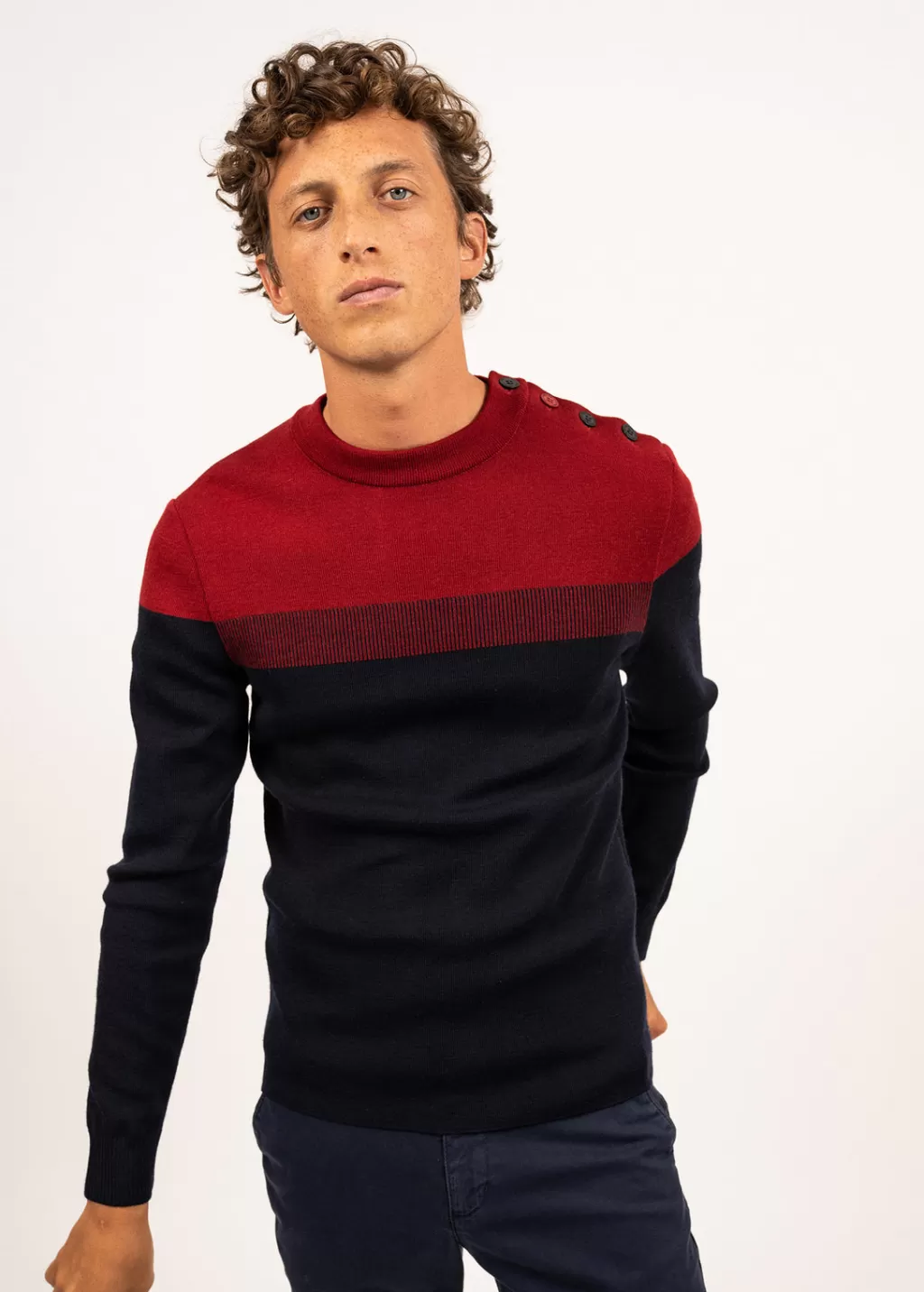 Hot Saint James Bretagne sailor jumper Marine/persan