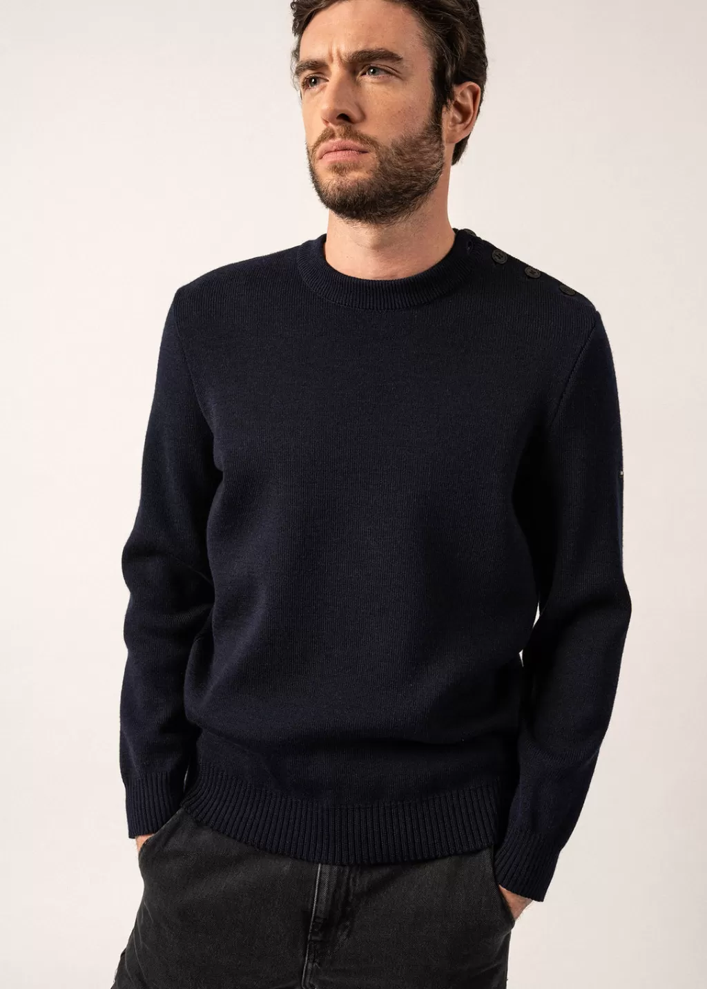 cancale_plain_sailor_jumper_2.webp Outlet Saint James Cancale plain sailor jumper Marine/trefle