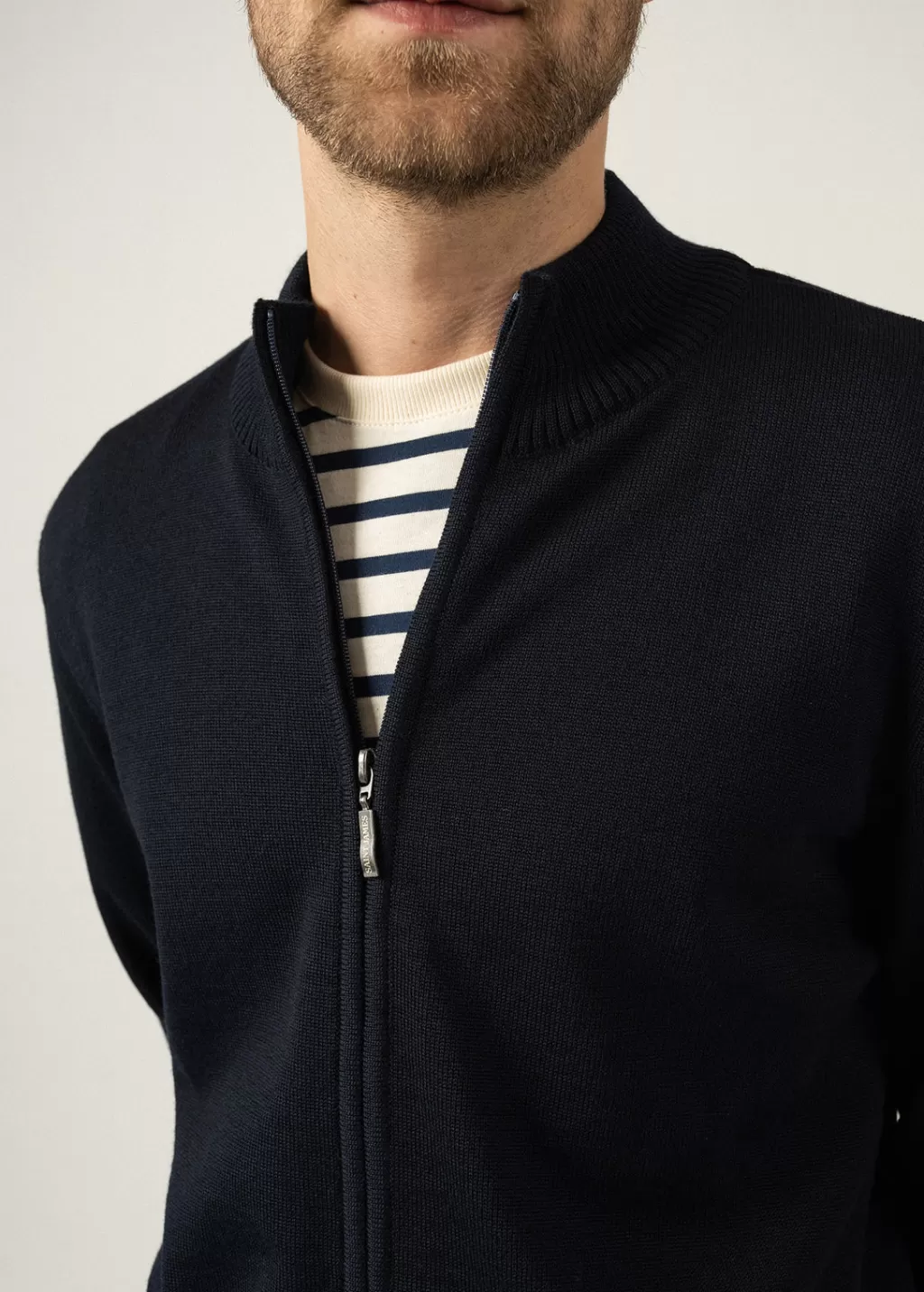 colorado_zipped_cardigan_8.webp Fashion Saint James Colorado zipped cardigan Vegetal/navy
