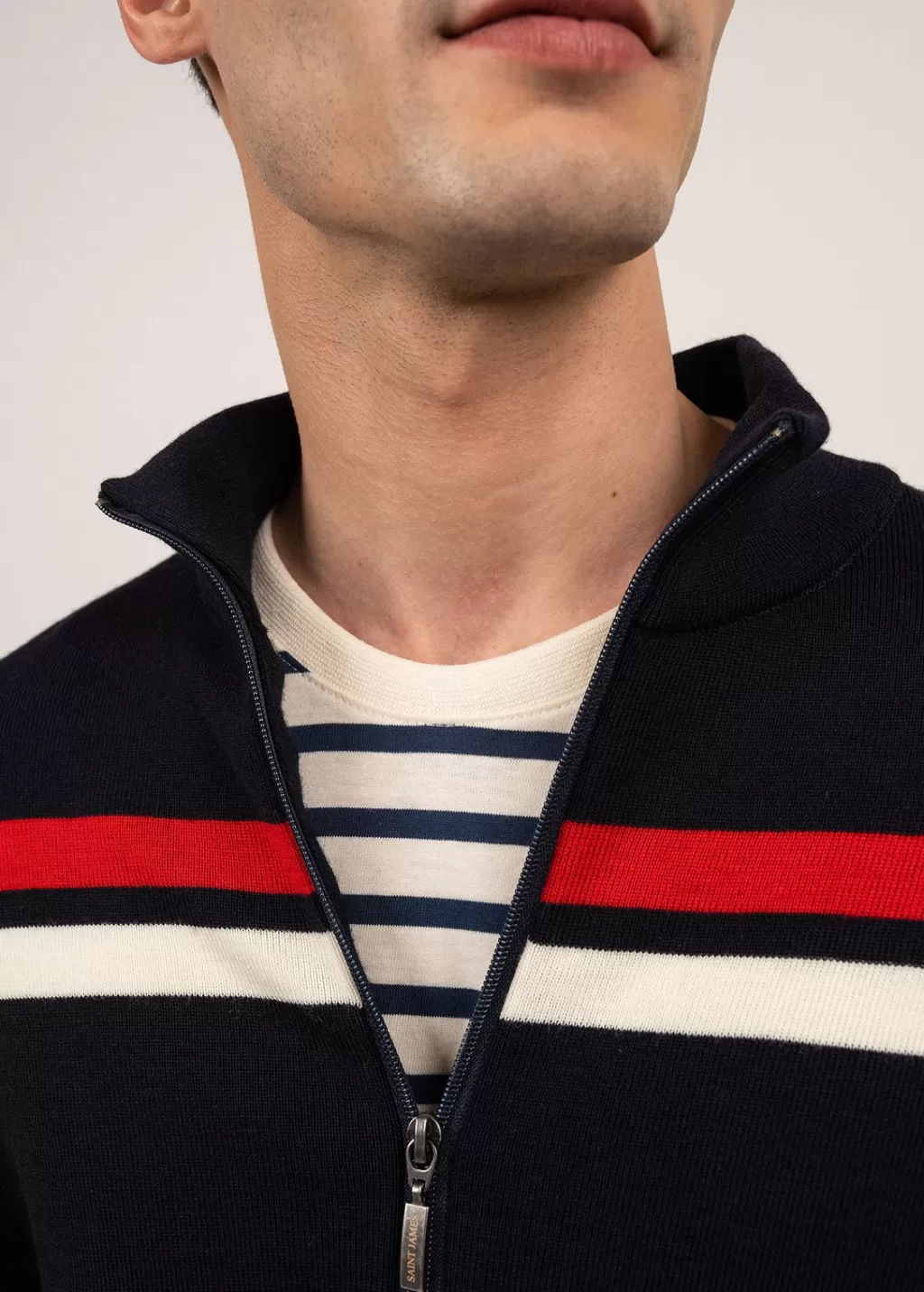 conqurants_zipped_wool_jacket_4.webp Hot Saint James Conquérants zipped wool jacket Navy/ecume/tulipe