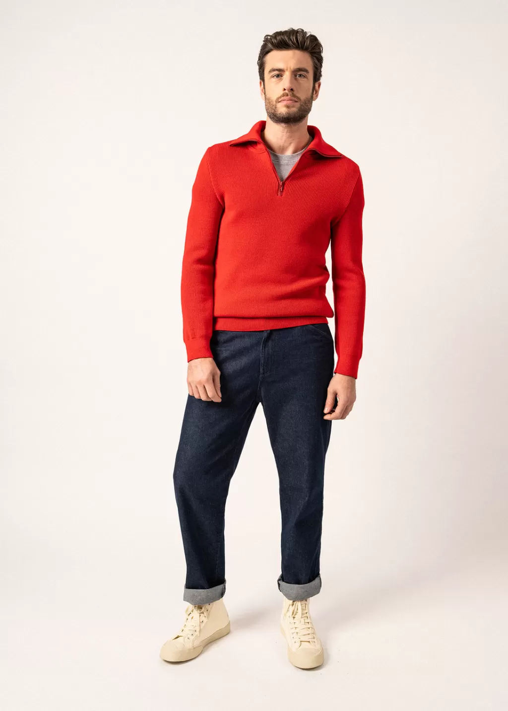 cotentin_truckerstyle_neck_jumper_2-1.webp Cheap Saint James Cotentin trucker-style neck jumper Rouge