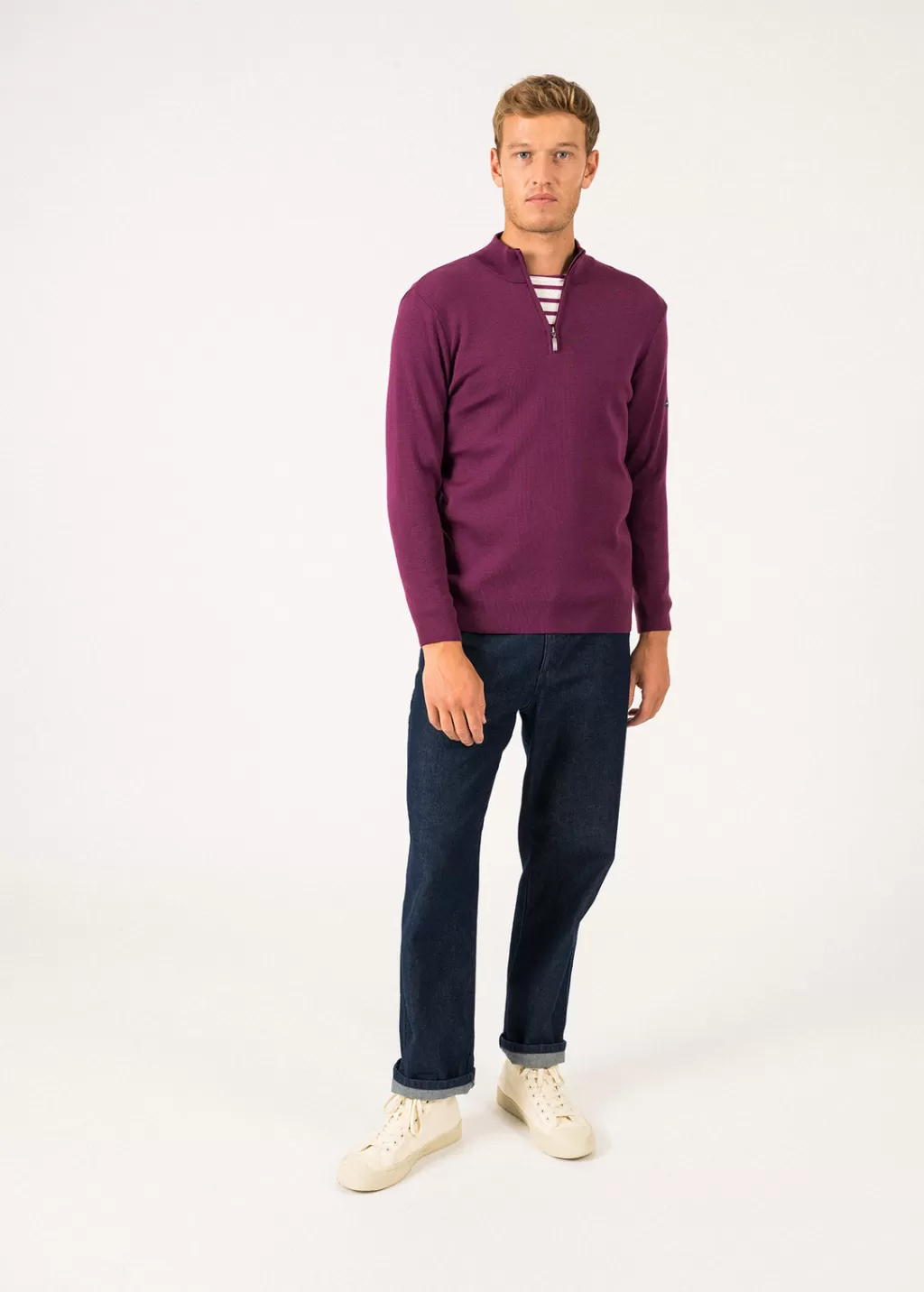 crossley_jumper_2.webp Flash Sale Saint James Crossley jumper Prune/navy