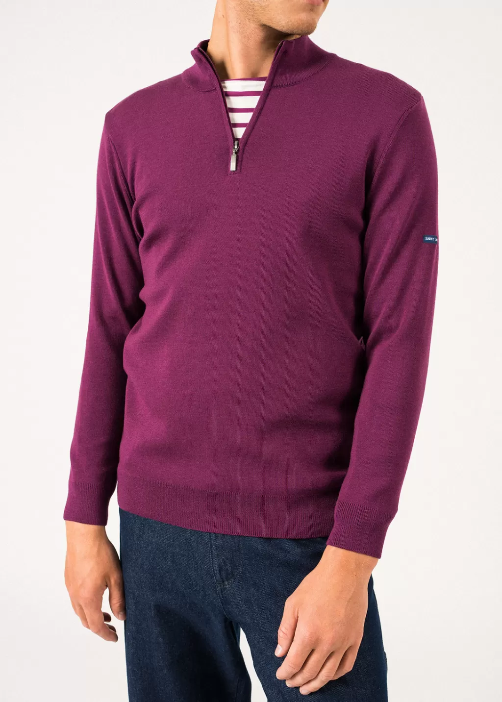 crossley_jumper_3.webp Flash Sale Saint James Crossley jumper Prune/navy