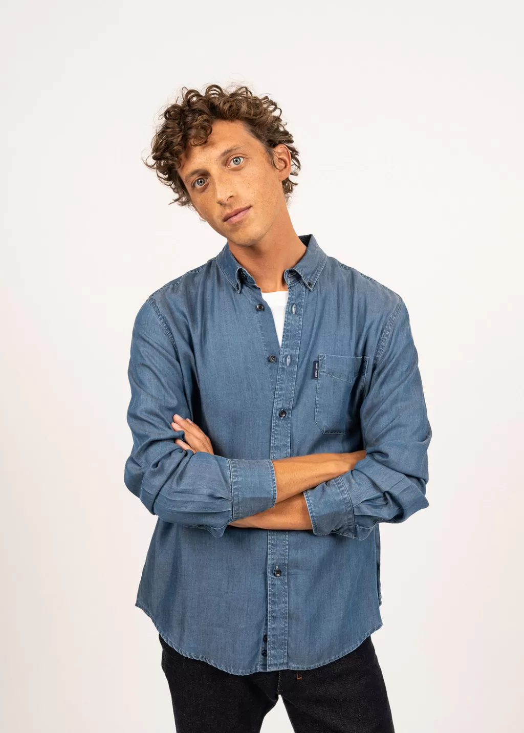 frederic_long_sleeve_shirt_2.webp Clearance Saint James Frederic long sleeve shirt Chambray