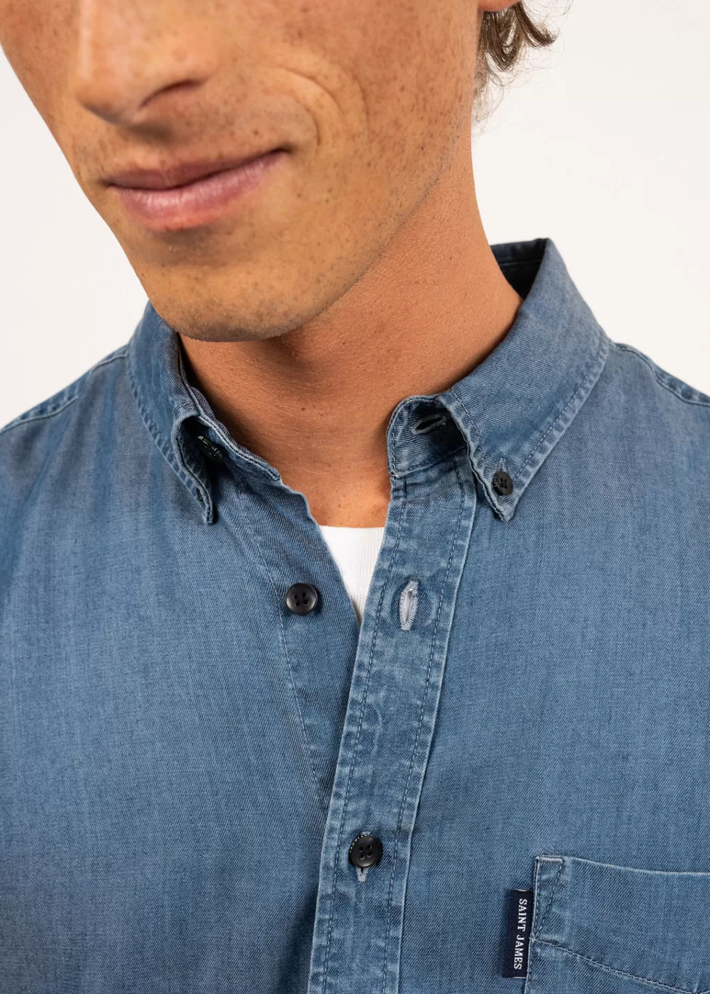 frederic_long_sleeve_shirt_4.webp Clearance Saint James Frederic long sleeve shirt Chambray