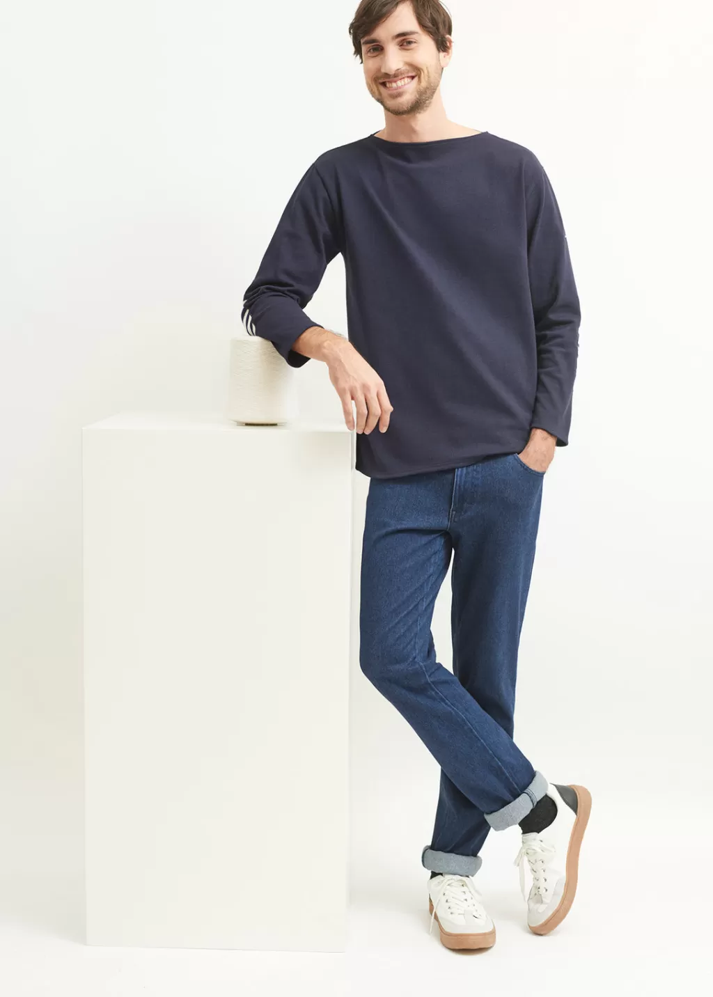 guildo_boat_neck_sailor_shirt_7.webp Clearance Saint James Guildo boat neck sailor shirt Navy