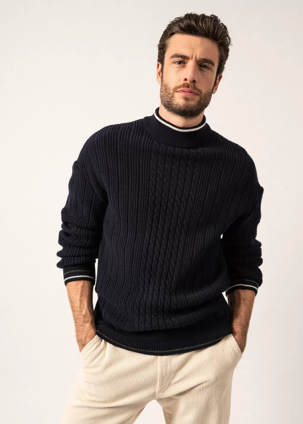 huez_wool_jumper_2.webp Cheap Saint James Huez Wool Jumper Navy/vegetal/ecume