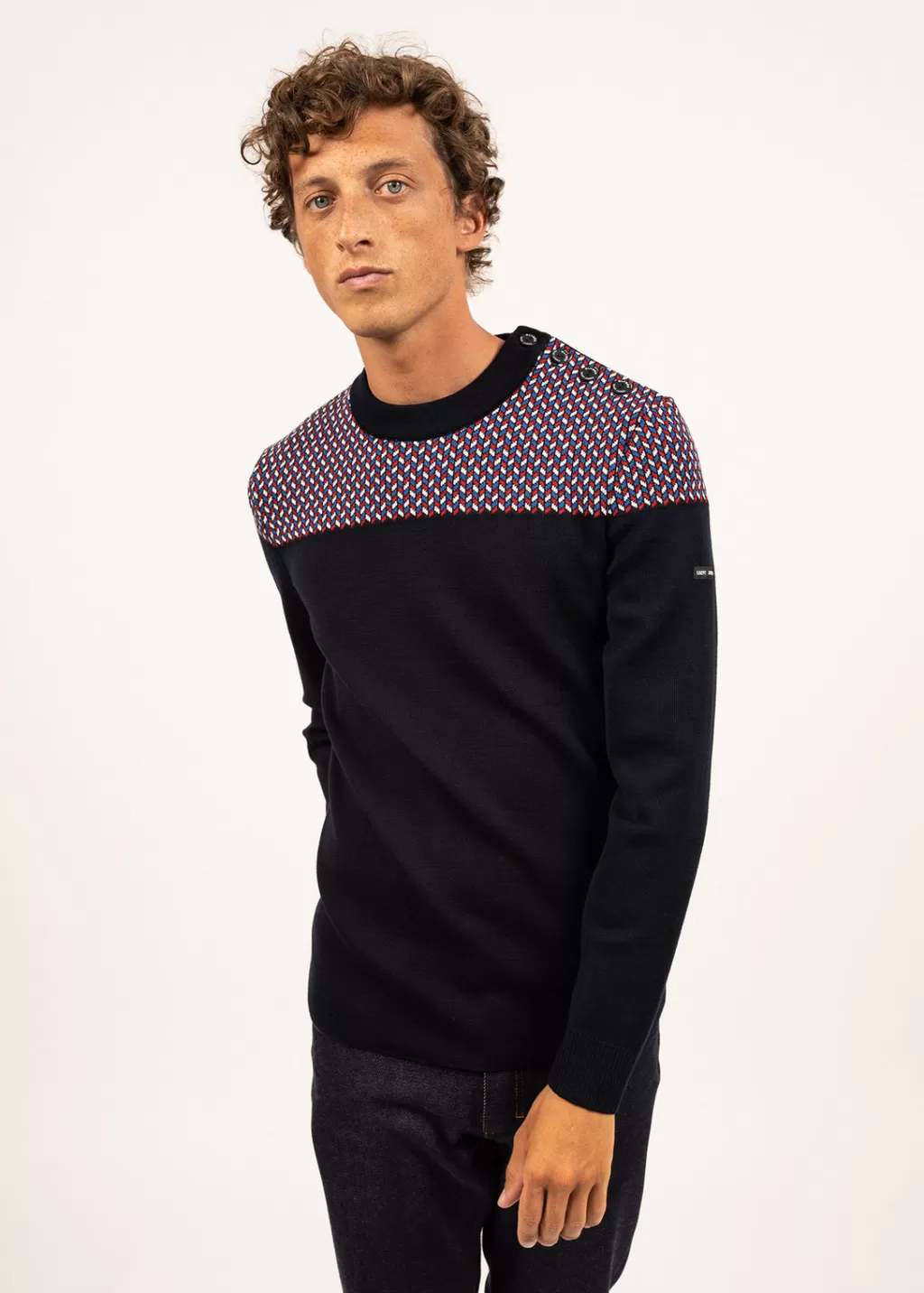 jacquard_sailor_jumper_2.webp Store Saint James Jacquard sailor jumper Navy/multico