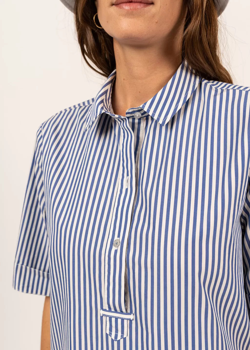 lonie_shirt_dress_3.webp Fashion Saint James Léonie shirt dress Blanc/bleu