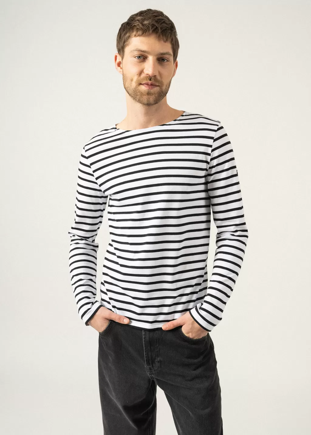 minquiers_unisex_striped_sailor_shirt_7-2.webp Flash Sale Saint James Minquiers unisex striped sailor shirt Neige/noir