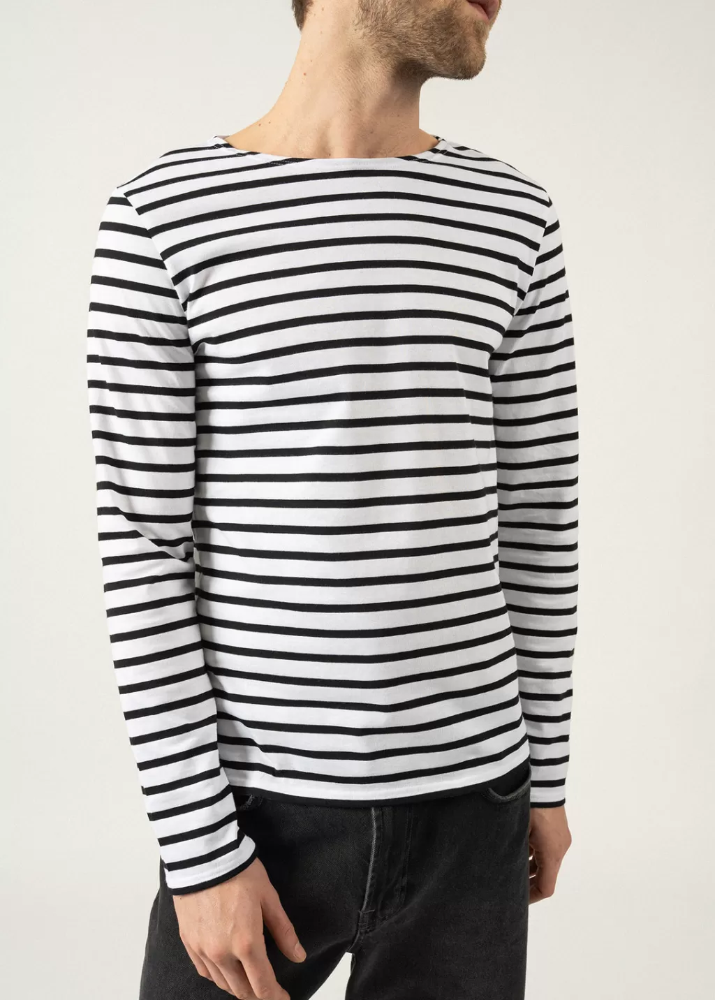 minquiers_unisex_striped_sailor_shirt_8-2.webp Flash Sale Saint James Minquiers unisex striped sailor shirt Neige/noir