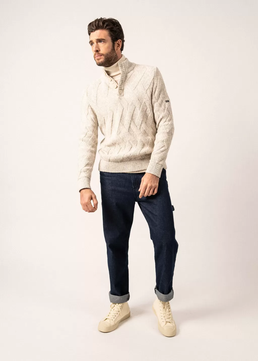 neuchatel_structured_knit_jumper_2.webp New Saint James Neuchatel Structured Knit Jumper Grisclairchine