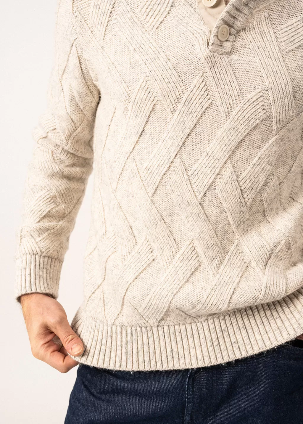 neuchatel_structured_knit_jumper_3.webp New Saint James Neuchatel Structured Knit Jumper Grisclairchine