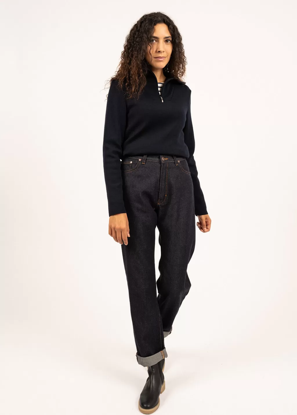 passerelle_trucker_jumper_2.webp Flash Sale Saint James Passerelle trucker jumper Navy