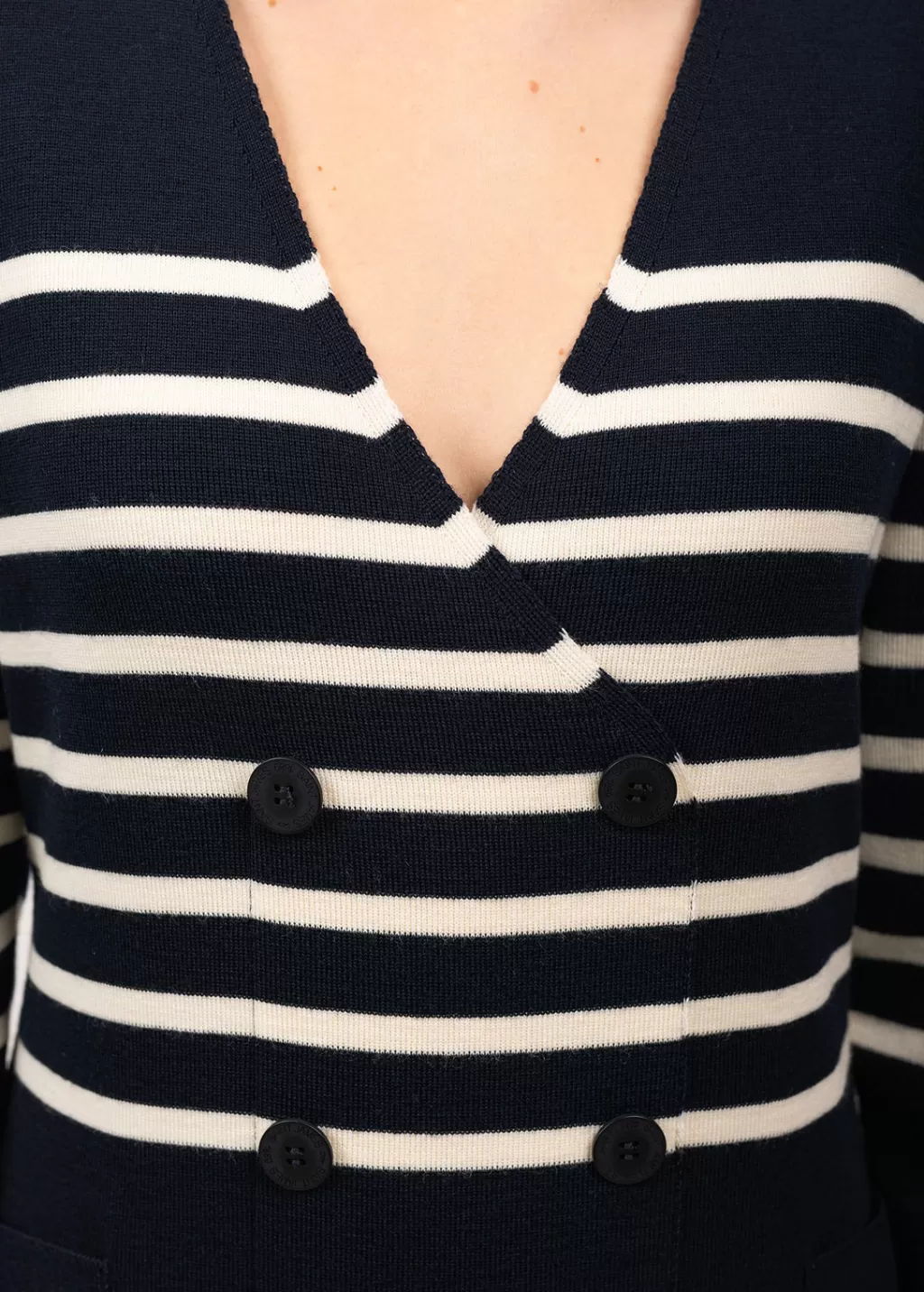 royale_striped_dress_in_wool_4.webp Hot Saint James Royale striped dress in wool Navy/ecume