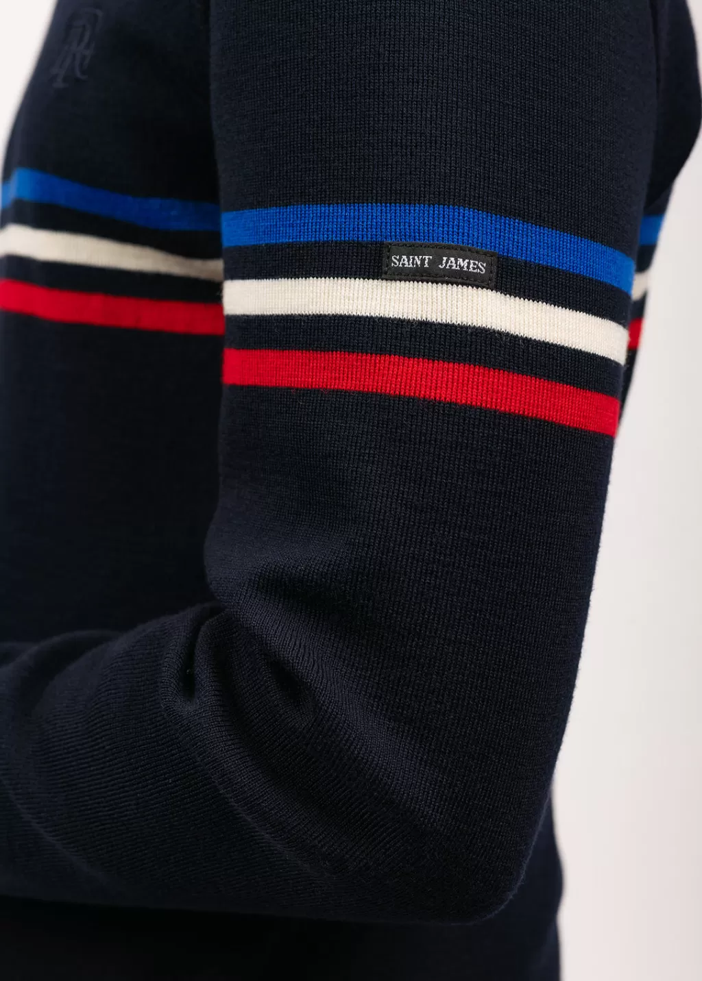 sailor_jumper_with_tricolour_stripes_5.webp Cheap Saint James Sailor jumper with tricolour stripes Navy