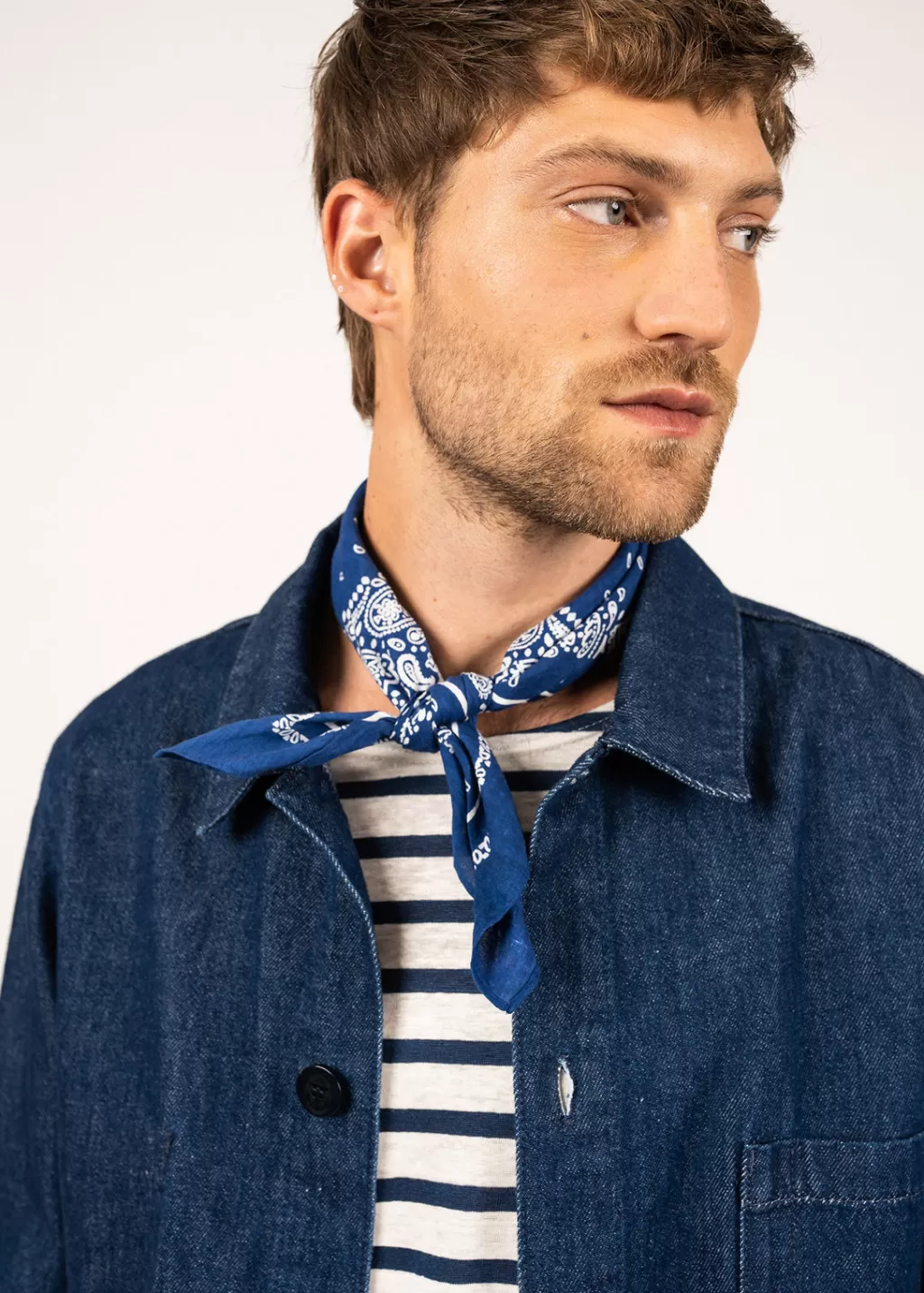 sirocco_fishermans_jacket_3.webp Outlet Saint James Sirocco fisherman's jacket Denim