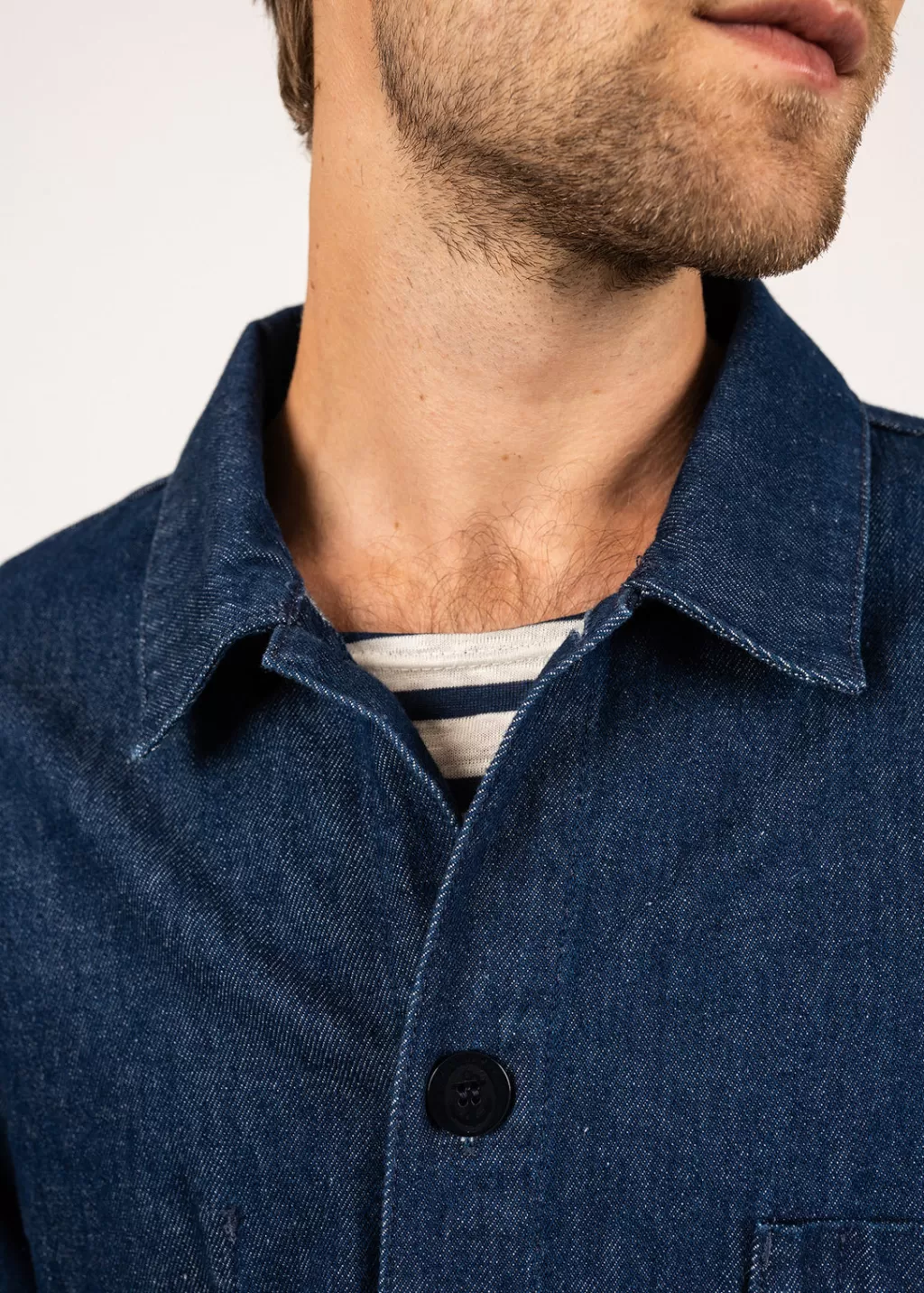 sirocco_fishermans_jacket_4.webp Outlet Saint James Sirocco fisherman's jacket Denim