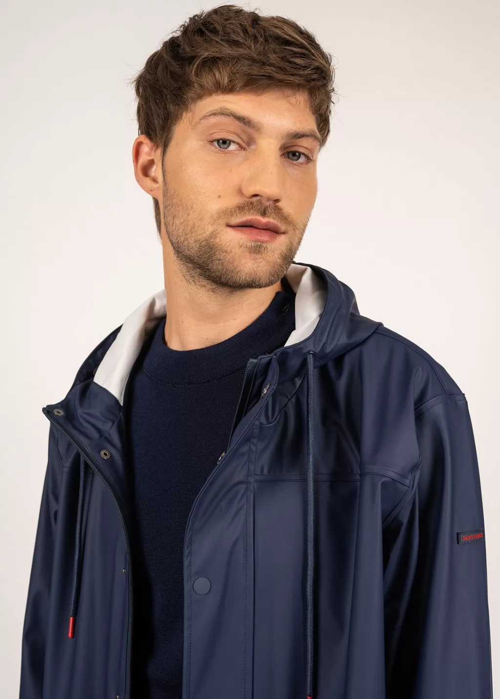st_diego_hooded_raincoat_3.webp Best Saint James St Diego hooded raincoat Marine
