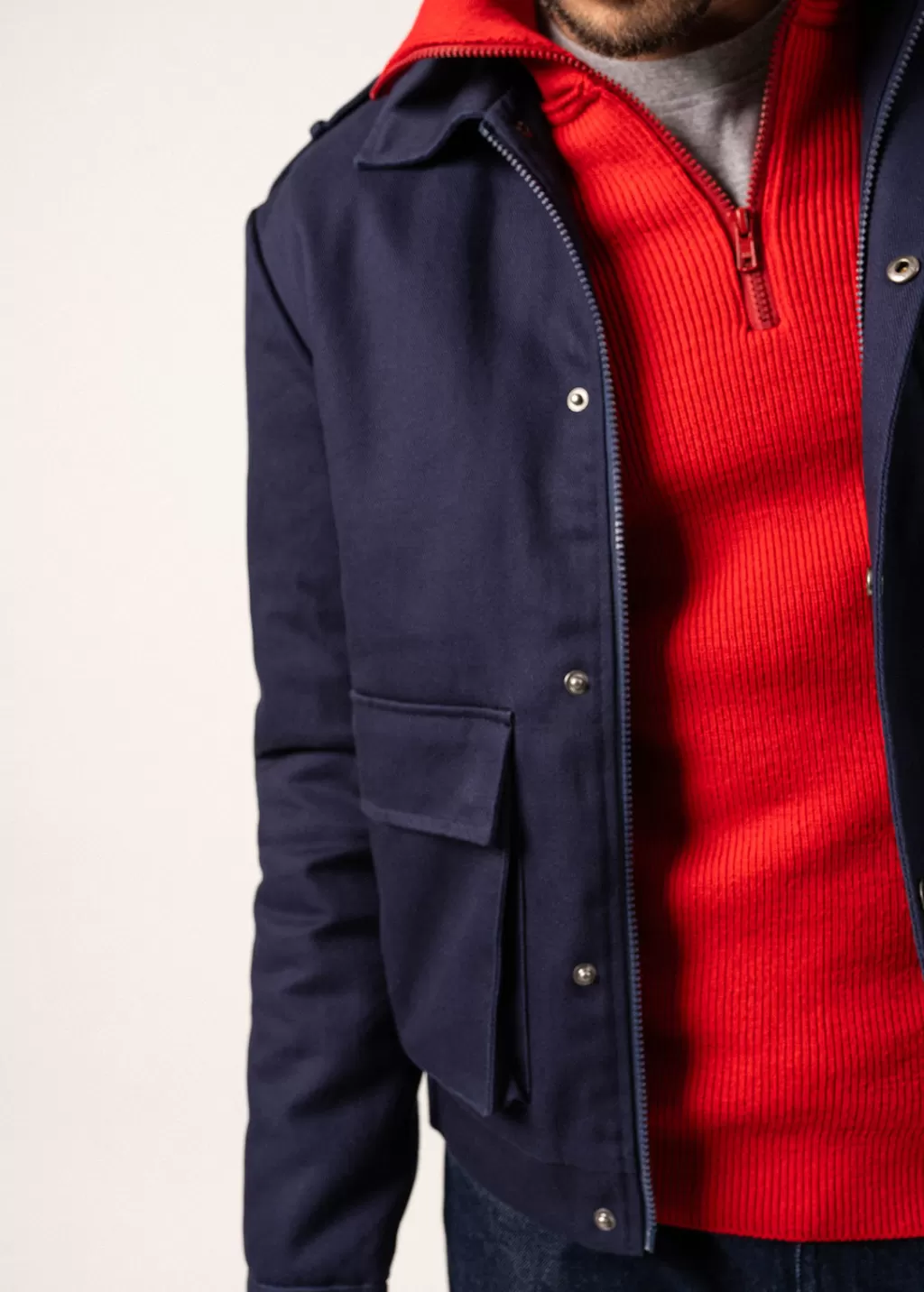 st_richard_cotton_jacket_3.webp Online Saint James St Richard Cotton Jacket Amiral