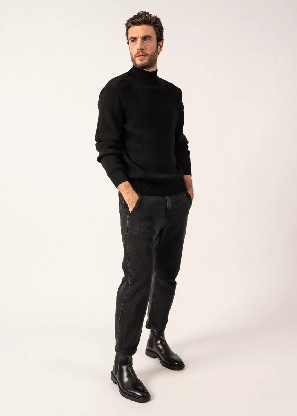 Fashion Saint James Tarbes high neck jumper Noir